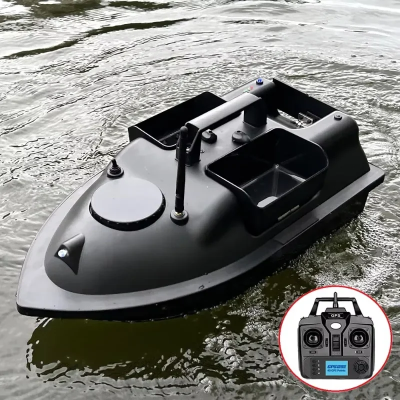 

V010 RC Fishing Boat GPS Sonar Fish Finder 2.4Ghz 500M Fixed Speed Cruise 3 Hoppers 2KG Loading Remote Control Bait Boat