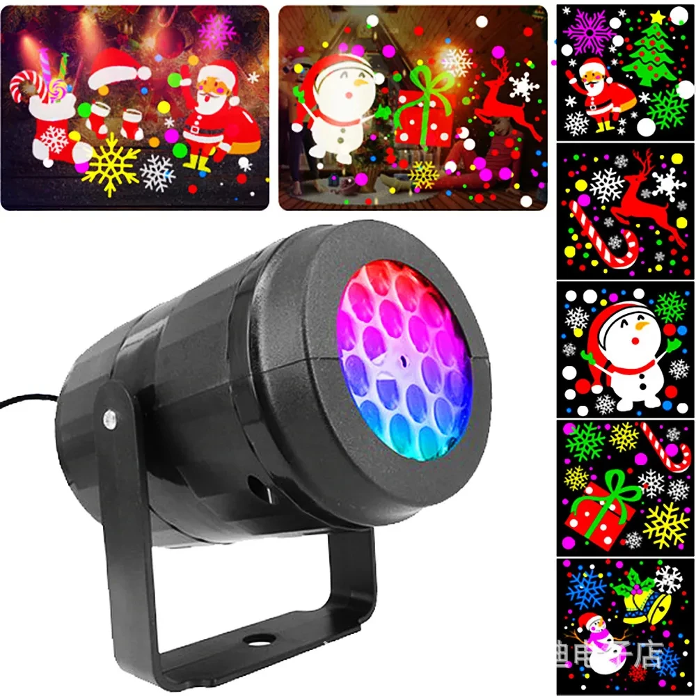 

Led Christmas Projector Lights 16 Pattern Decoration Colorful Rotating Snowflake Light for Balcony Carnival Wedding Home Windows