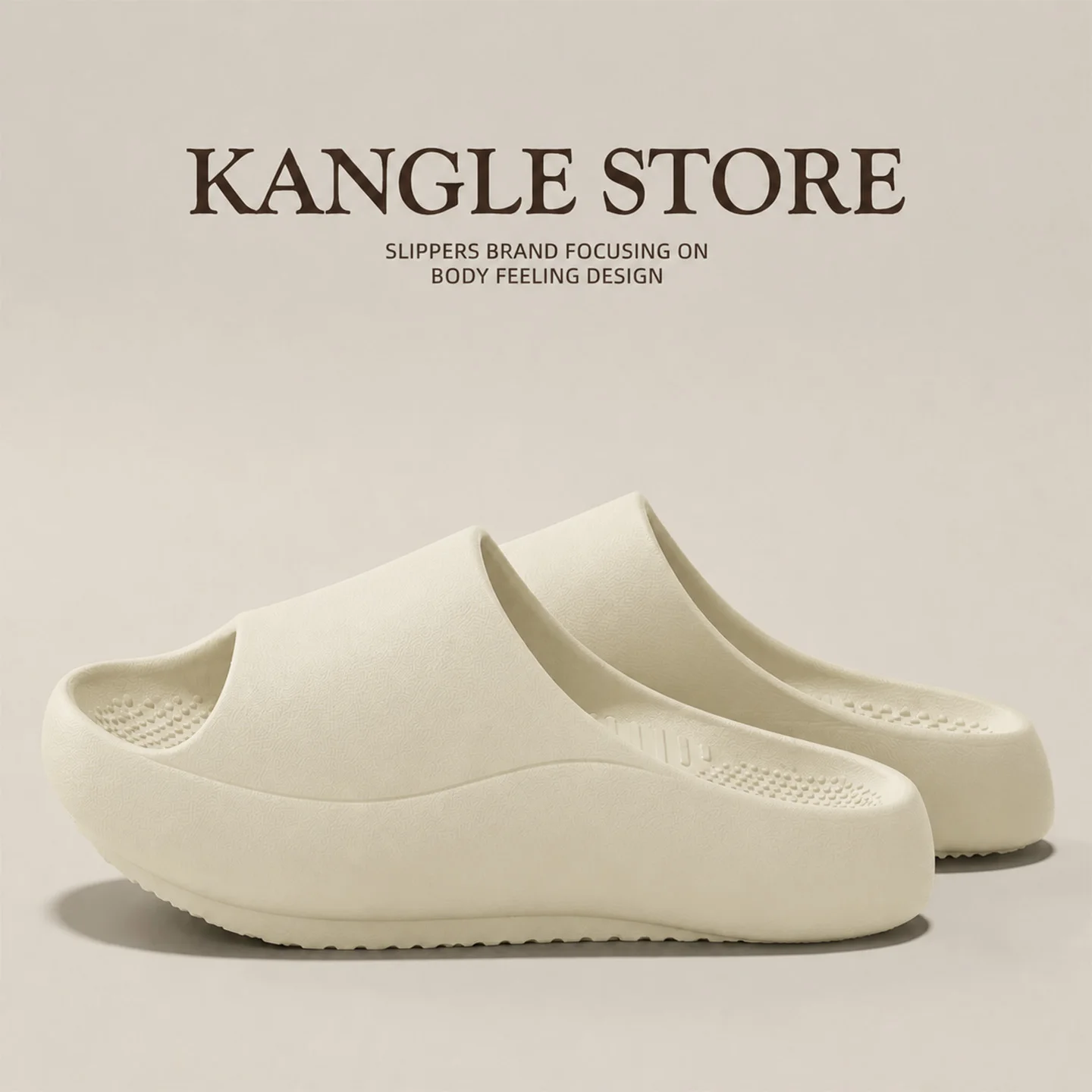 Unisex Dicke Plateau-Sandalen für Damen und Herren, Indoor-Outdoor-Hausschuhe, Weiche Sohle, Rutschfest, für Strand und Freizeit – Detail 5