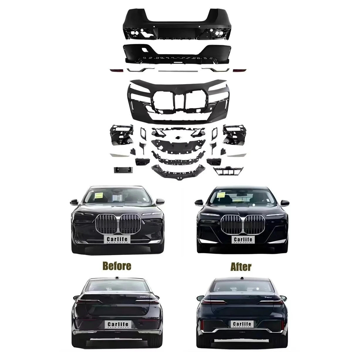 

Auto Body Systems Car Parts Facelift Bumpers Bodykit for 7 Series G70 2023-2025 to M760 LCI Style With Optional.