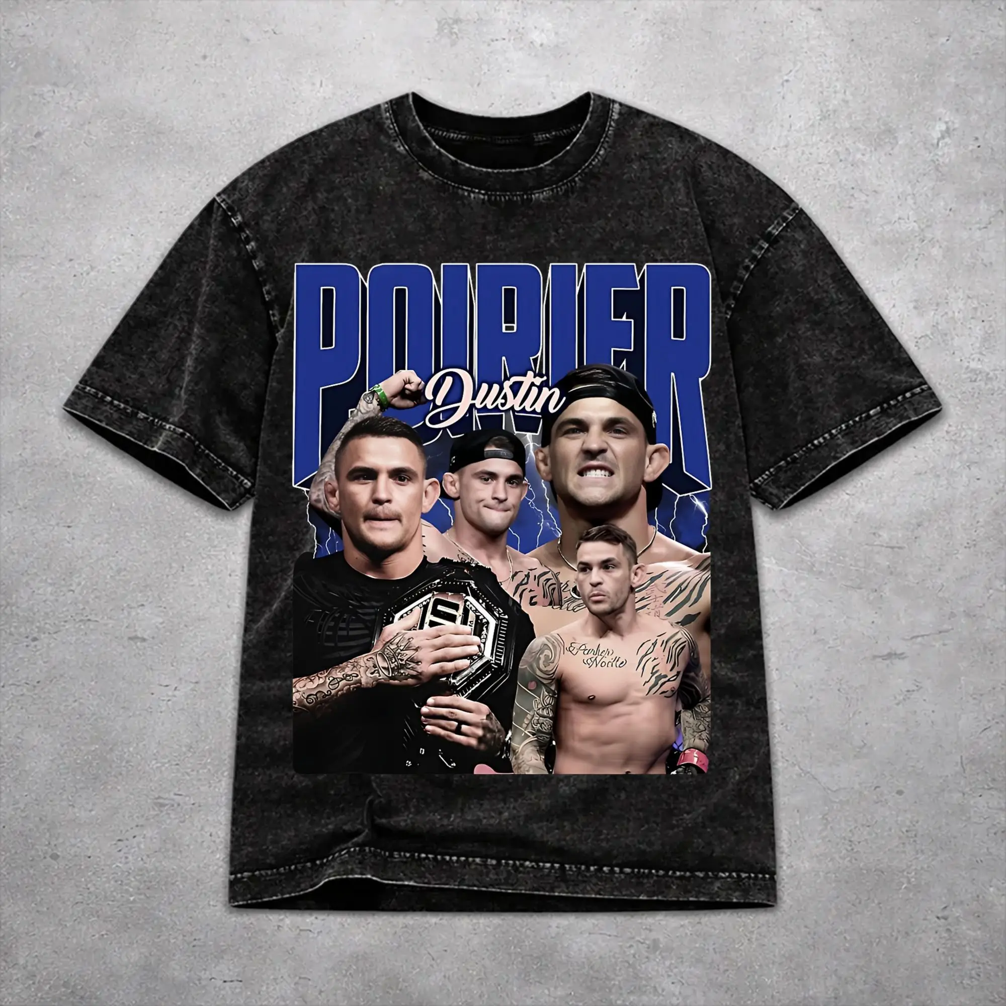 Men Women Harajuku Washed T-shirts Dustin Poirier  Print Shirt Merch Harajuku  Tee Shirt