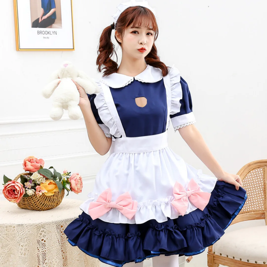 

Японские костюмы для косплея в стиле Soft Girl, наряды горничных, платья горничных на шнуровке, платья Лолиты, аниме-костюмы, униформа