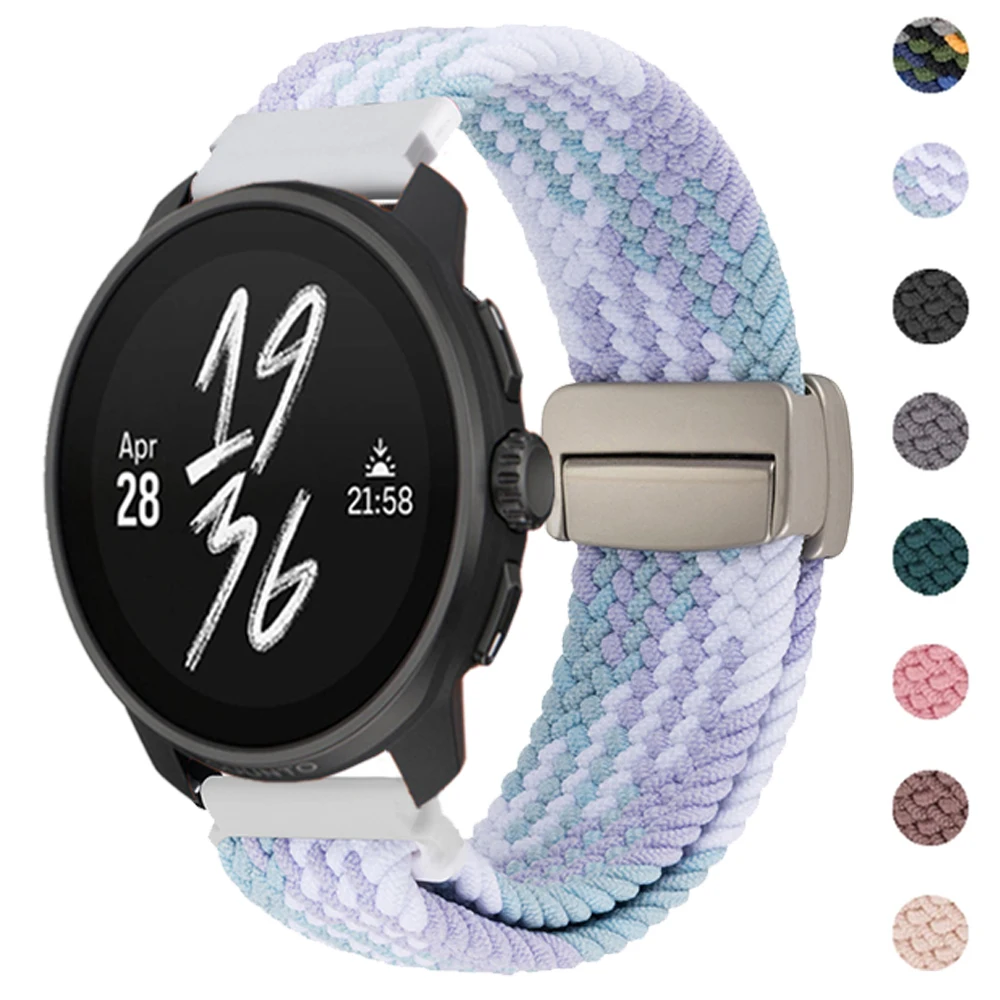 Elastic Braided 20mm 22mm Watch Strap for SUUNTO RACE S/Ocean Replacement Nylon Bracelet SUUNTO 5 9 PEAK PRO DLC VERTICAL Band