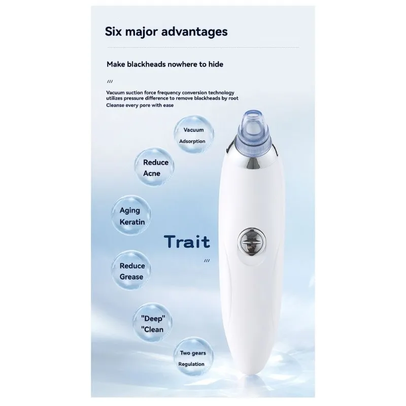 【PLAISIR】조절 가능한 모공 클렌징 기기-전기 뷰티 디바이스-모공 클리너-듀얼 스피드 블랙헤드 제거기