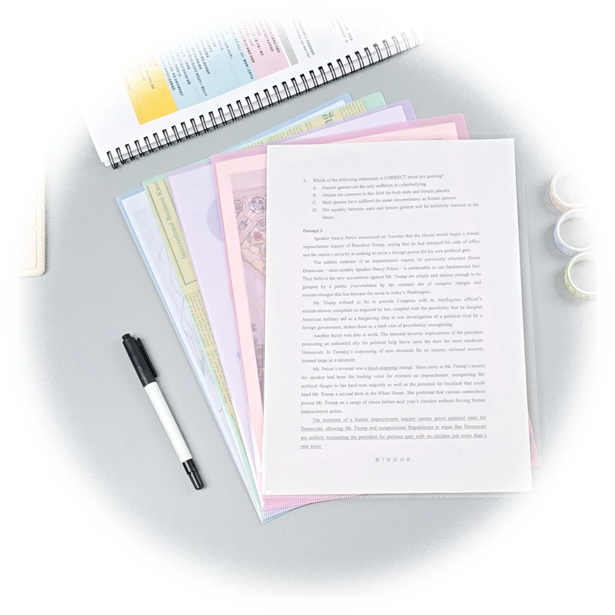 

Цельная прозрачная папка для файлов, двухсторонняя L-образная папка, пластиковые канцелярские товары, утолщенная папка-органайзер для документов