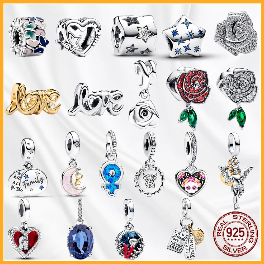 

1 PCS 925 sterling silver moon Charm Fit original bracelets, necklaces, DIY jewelry gifts, and daily wear