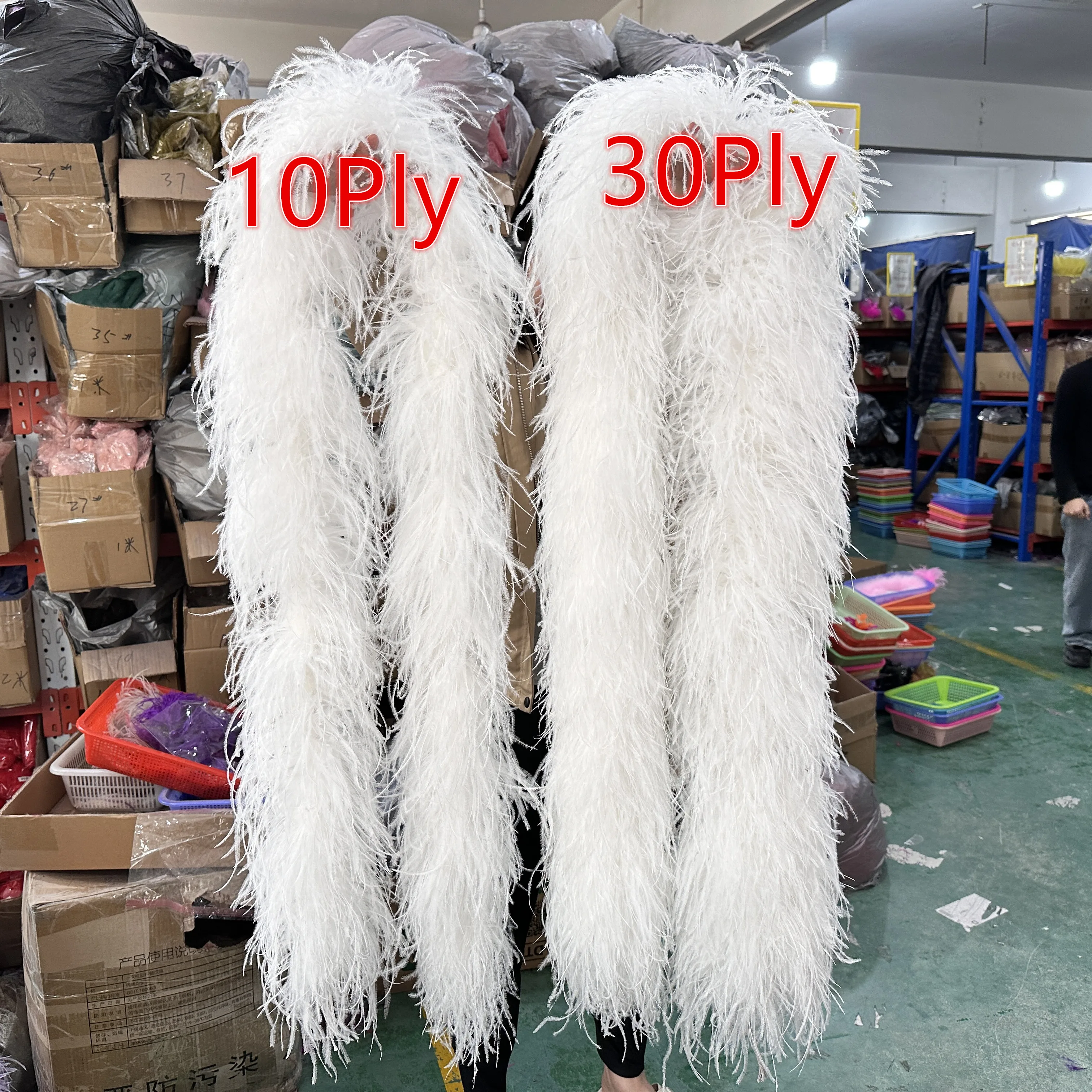 

2Meter High Quality Ostrich Feathers Boas 6-30 Ply Thick Plumes for Craft Shawl Wedding Dress Stage Carnival Clothes Scarf Decor