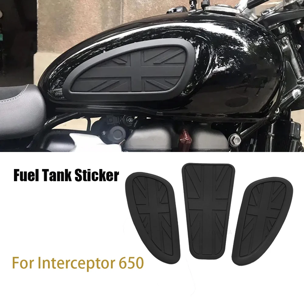 ロイヤルエンフィールドインターセプター-650-オートバイ滑り止めタンクパッド燃料ガスニーグリップトラクションパッド保護ステッカーサイドデカール