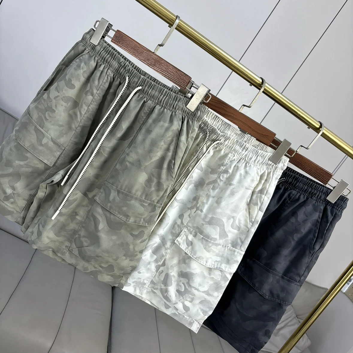 

American Camouflage Loose Straight Leg orts Men's Summer Elastic Waist Casual Workwear ort Pants Outdoor Leisure Sle