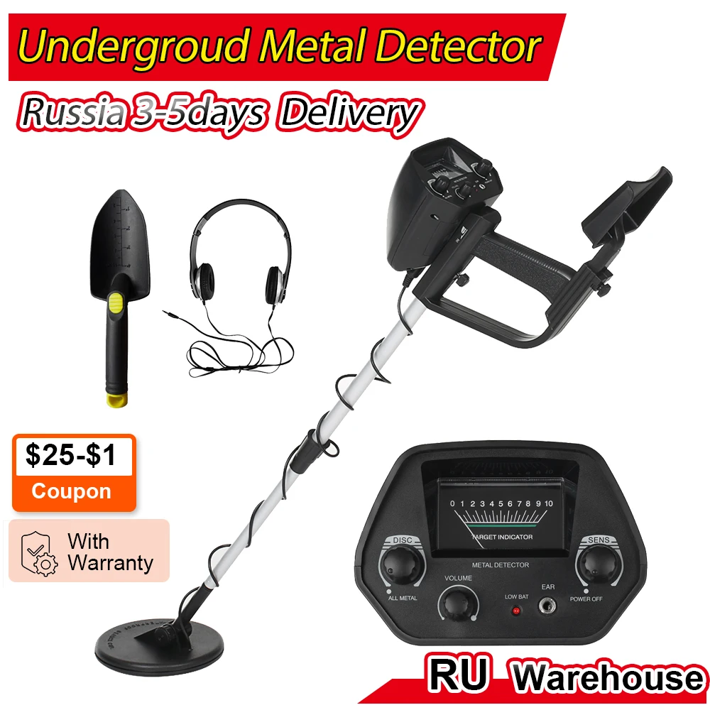 Underground Metal Detector Metal Gold Finder Treasure Hunter Gold Digger Metal Detection MD4030/GTX5030 with Headphone Shovel