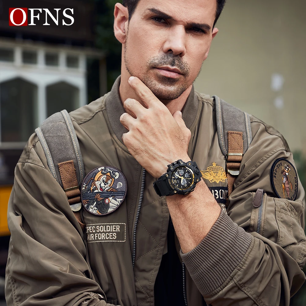 OFNS Top Brand G Style Sports Men\'s Watches Military Quartz Watch Man Waterproof LED Digital Wristwatch for Men Clock Relogio