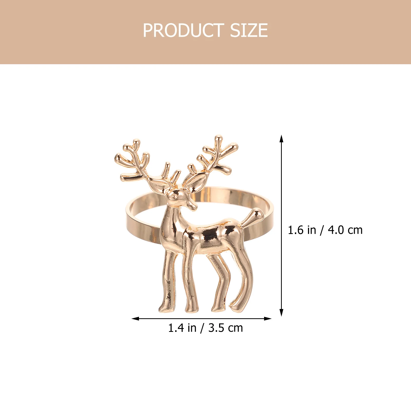 

6Pcs Alloy Elk Napkin Rings Christmas Napkin Buckles Deer Shaped Tableware Decoration Party Dining Tableware Adornments