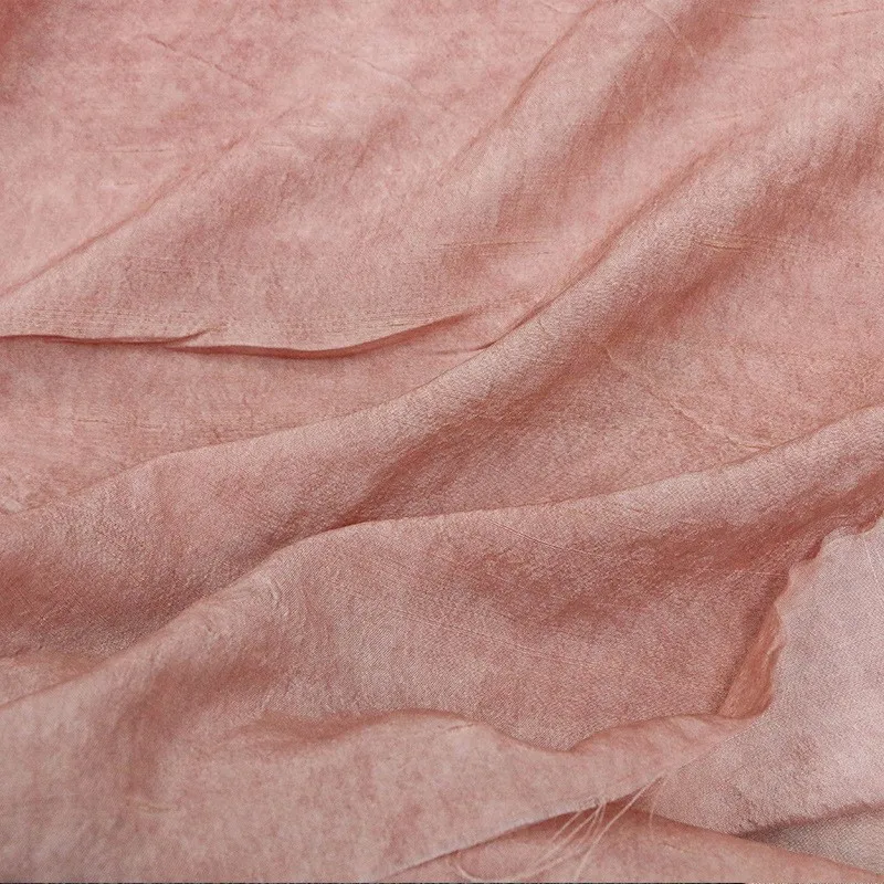 A niche oak silk double dirt-dyed stir-fried color art fabric for artistic style clothing