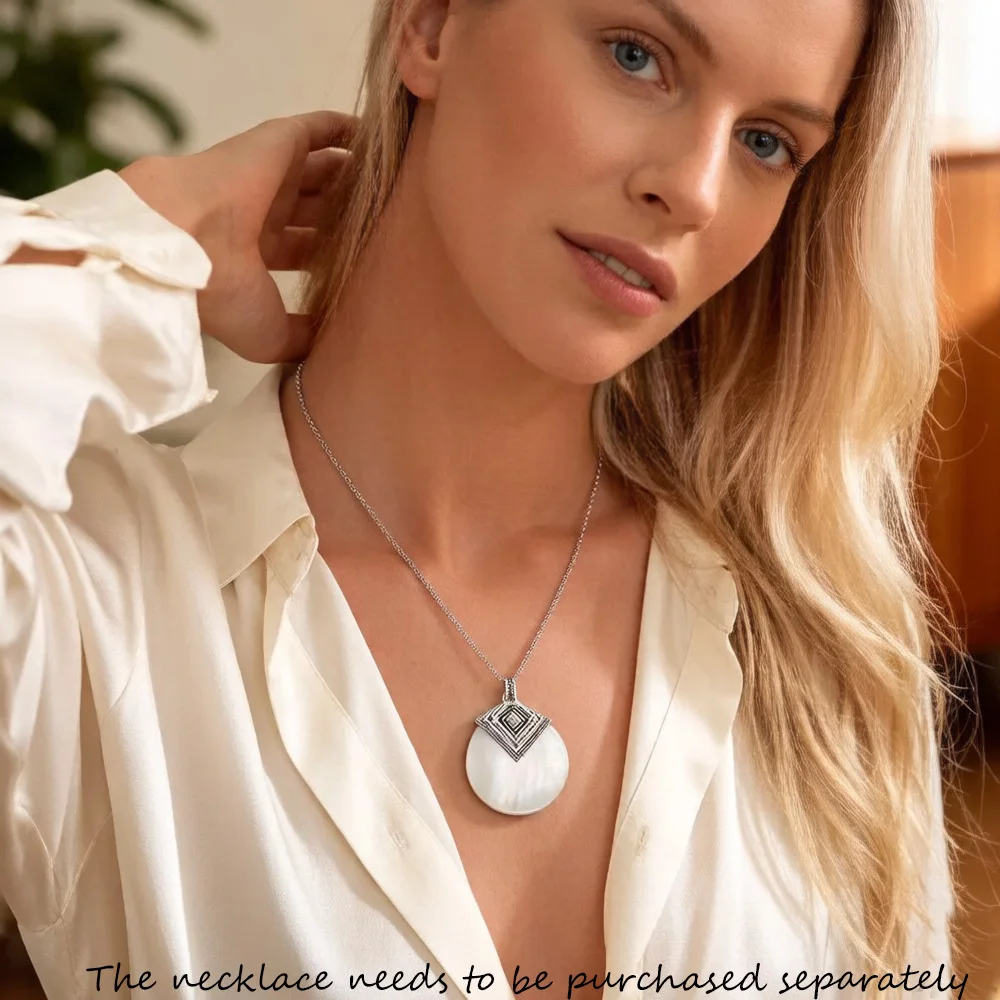 Pendant Africa Disc Mother of Pearl,2019 Winter New 925 Sterling Silver Glam Jewelry Europe Style Bijoux Gift For  Soul Woman