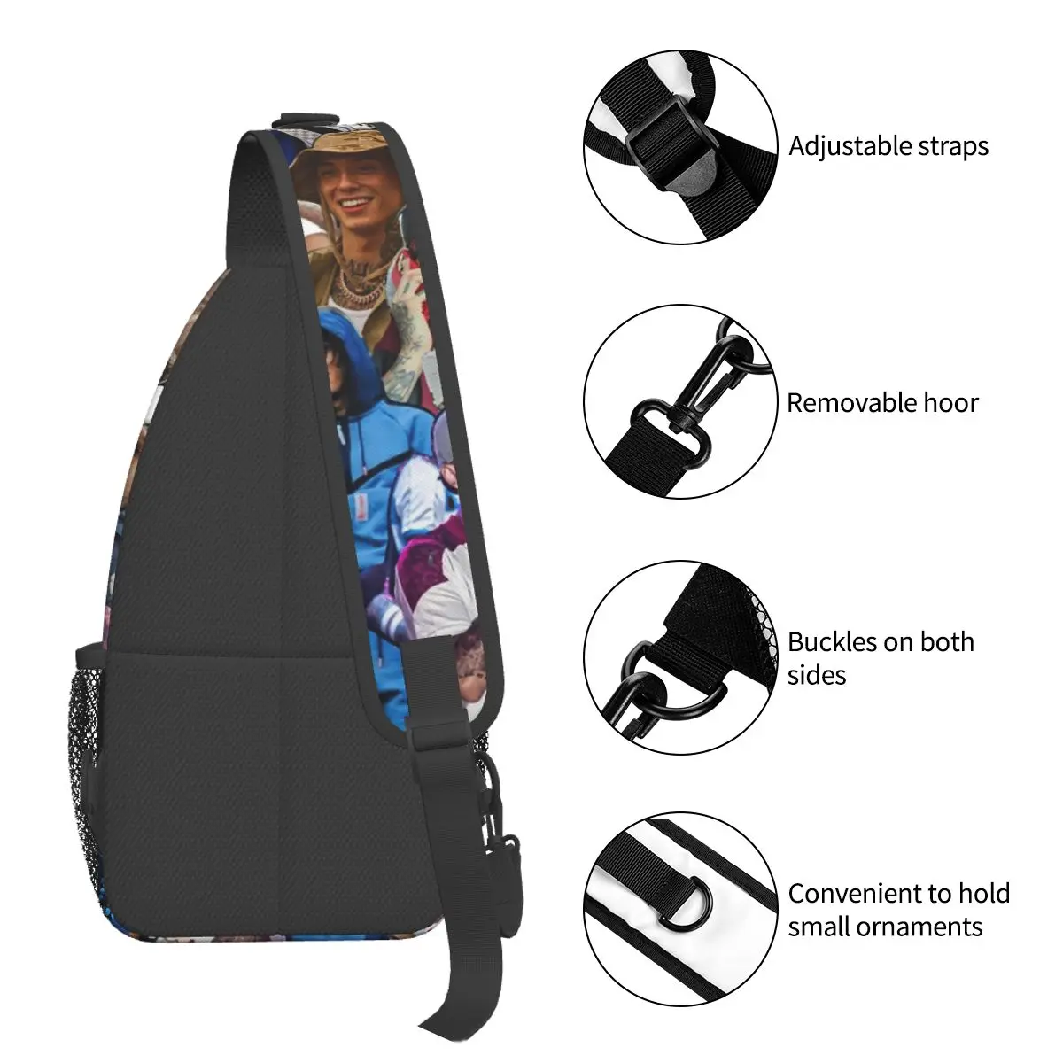 Central Cee Cant Rush Greatness 2025 حقيبة صدر للرجال حبال Crossbody على ظهره حقيبة صدر للرجال السفر المشي لمسافات طويلة Daypack حقيبة كتف