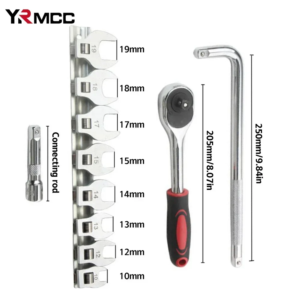 

10pcs Car Handheld Disassembly Combination Tool L-type Bend Rod Wrench Drive Ratchet Wrench Expansion Head for Automotive Repair