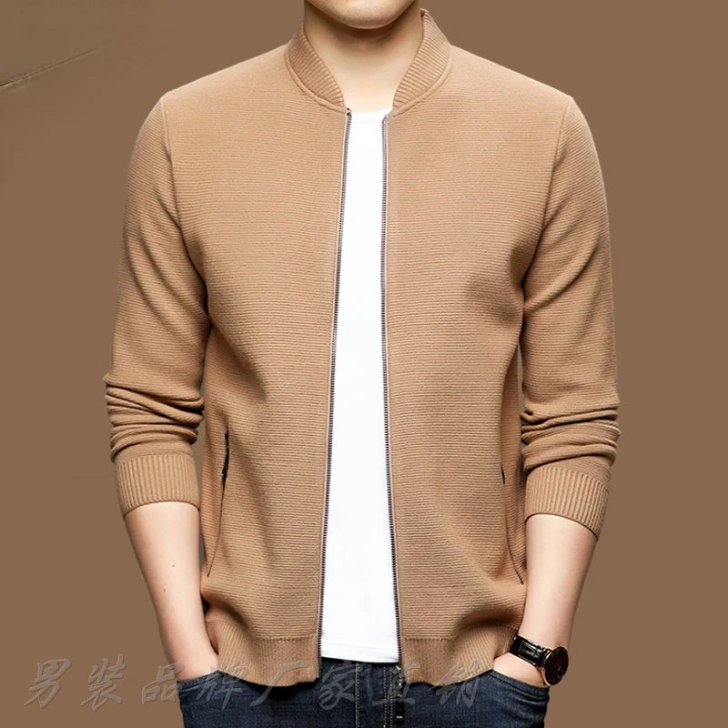 

Spring and Autumn Men Solid Cardigan Knitted Sweater Jackets Coats Mens Long Sleeve O Neck Casual Slim Sweater Cardigan B38