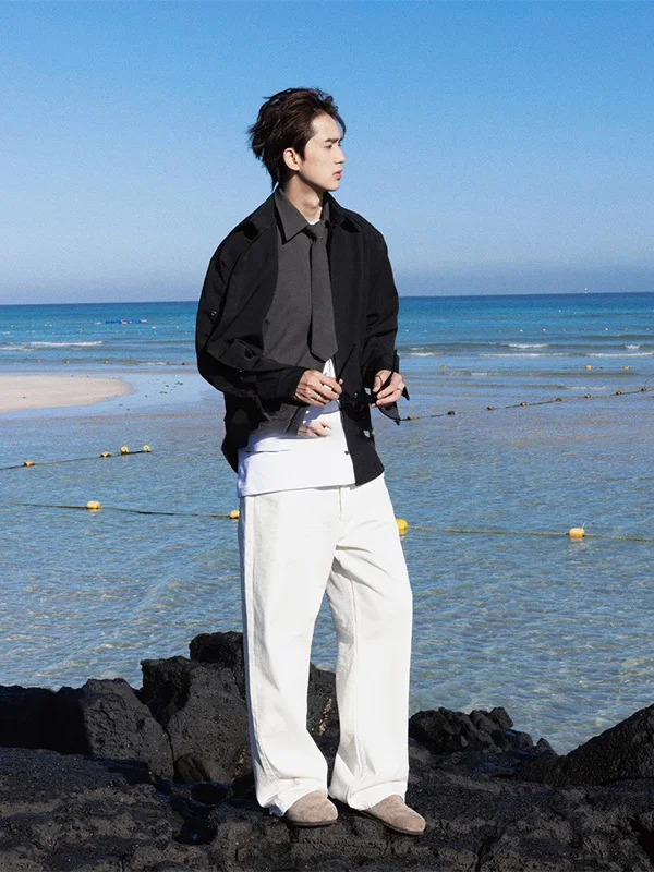 

Мужская рубашка с длинным рукавом, весенне-осенняя модель с воротником, в стиле пэчворк, повседневного кроя, из смесового полиэстера