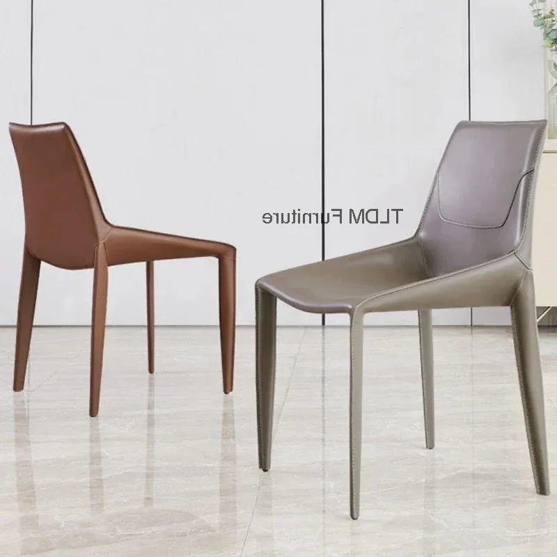 

Стулья для столовой, роскошные современные кожаные спинки, обеденный стул, набор стульев, короткий стул для гостиной, 2 шт., седло, минималистичные дизайнерские стулья
