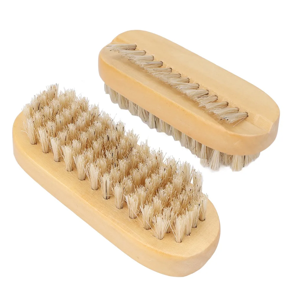 Wooden Nail Cleaning Brush Double Sided Two-sided Fingernail Care Brush Toenail Cleaning Brush Salon Daily Use