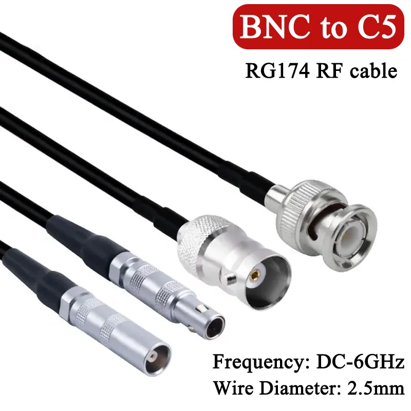 Кабель-адаптер BNC-C5, RF-кабель C5 (штекер) - BNC (штекер/гнездо) Q9 для дефектоскопа, ультразвукового зонда, кабель RG174, совместимый с LEMO FFA 00 Кабель-адаптер BNC-C5, RF-кабель C5 (штекер) - BNC (штекер/гнездо) Q9 для дефектоскопа, ультразвукового зонда, кабель RG174, совместимый с LEMO FFA 00