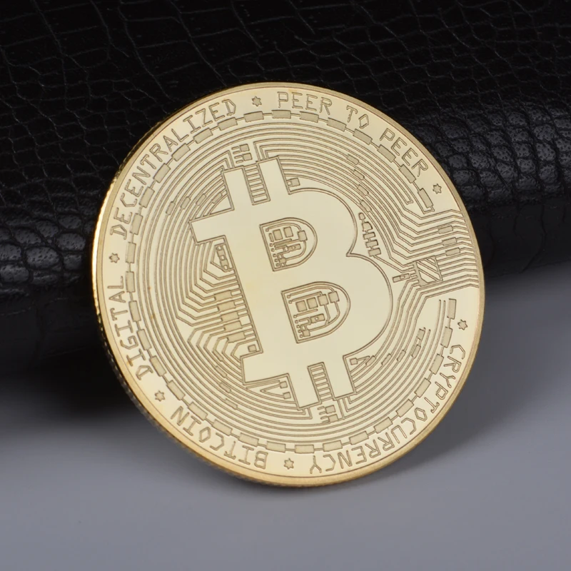 Hot sales Gold Plated Bitcoin Coin Collectible Art Collection Physical Commemorative Casascius Bit BTC Metal Antique Imitation