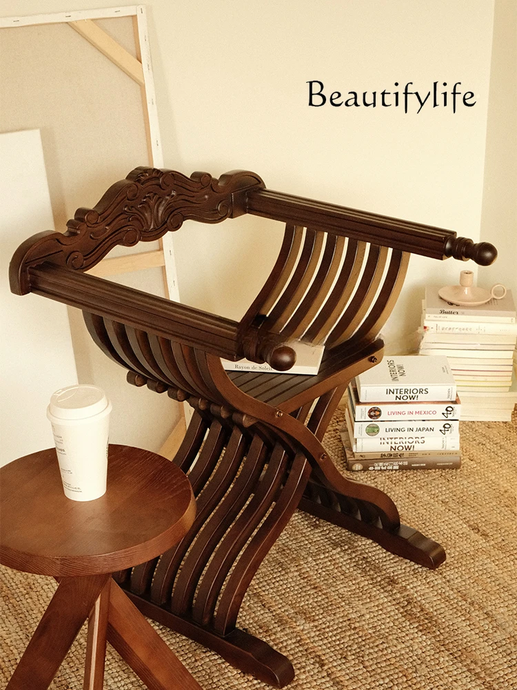 Retro Style Solid Wood Dining Chair High-Grade Designer Model Leisure Decorative Chair Master Chair