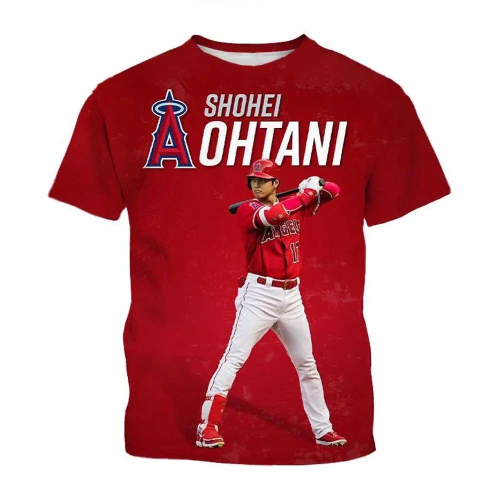 New Fashionable Personalized Baseball Shirt by Masahei Ohtani 3D Printed, Summer Casual Round Neck Short Sleeve, Suitable for Bo