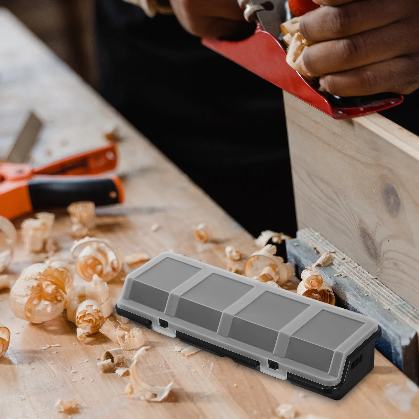 

Набор из 2 пластиковых органайзеров для винтов и мелких деталей, штабелируемые контейнеры для хранения инструментов с крышками, для гаража, мастерской, тележки, шкафа, ящика