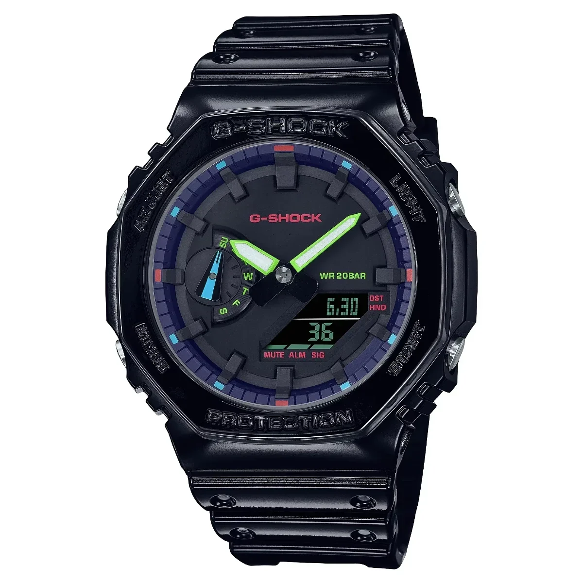 G-SHOCK Digital Sports Electronic Men\'s Watch Full Function World Time LED Auto Hand Lifting Light Oak 2100 Series