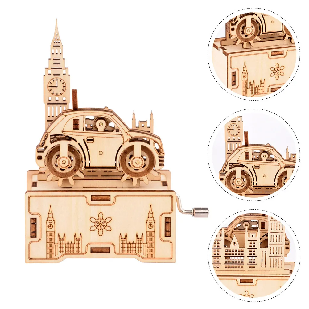 

1Set Puzzle Music Box Wooden DIY Assembly Hand Shake Music Box for Kids Parent Child Communication Educational Memory Gift