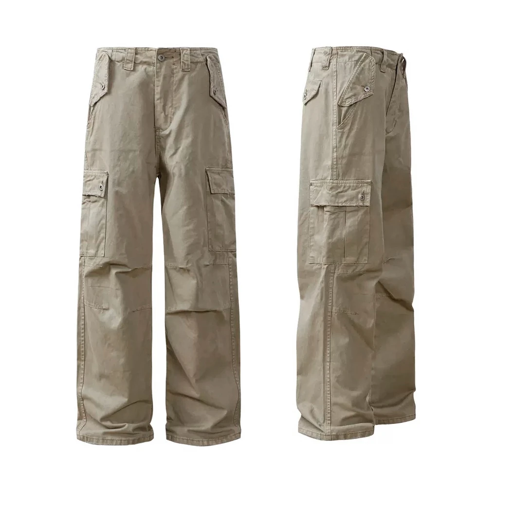 

Vintage Waed Straight Leg ket Workwear Trousers Loose Fit Cleanfit Sle Cotton Casual Pants for Young Men