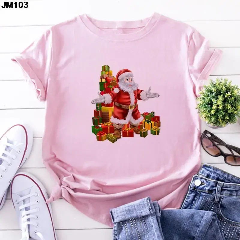 Vier Seizoenen Casual Dames Kleding Tshirt Print Vrouw T-Shirt Harajuku Mode Kerst Dames T-Shirt