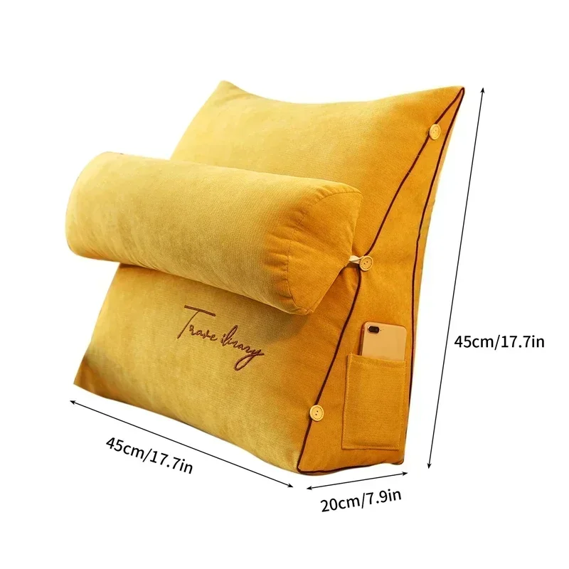 45x45x20cm Cotton Triangle Pillow Case Sofa Bed Backrest Cushion Cover Back Lumbar Waist Ergonomic Pillows with Have Filler - Image 2