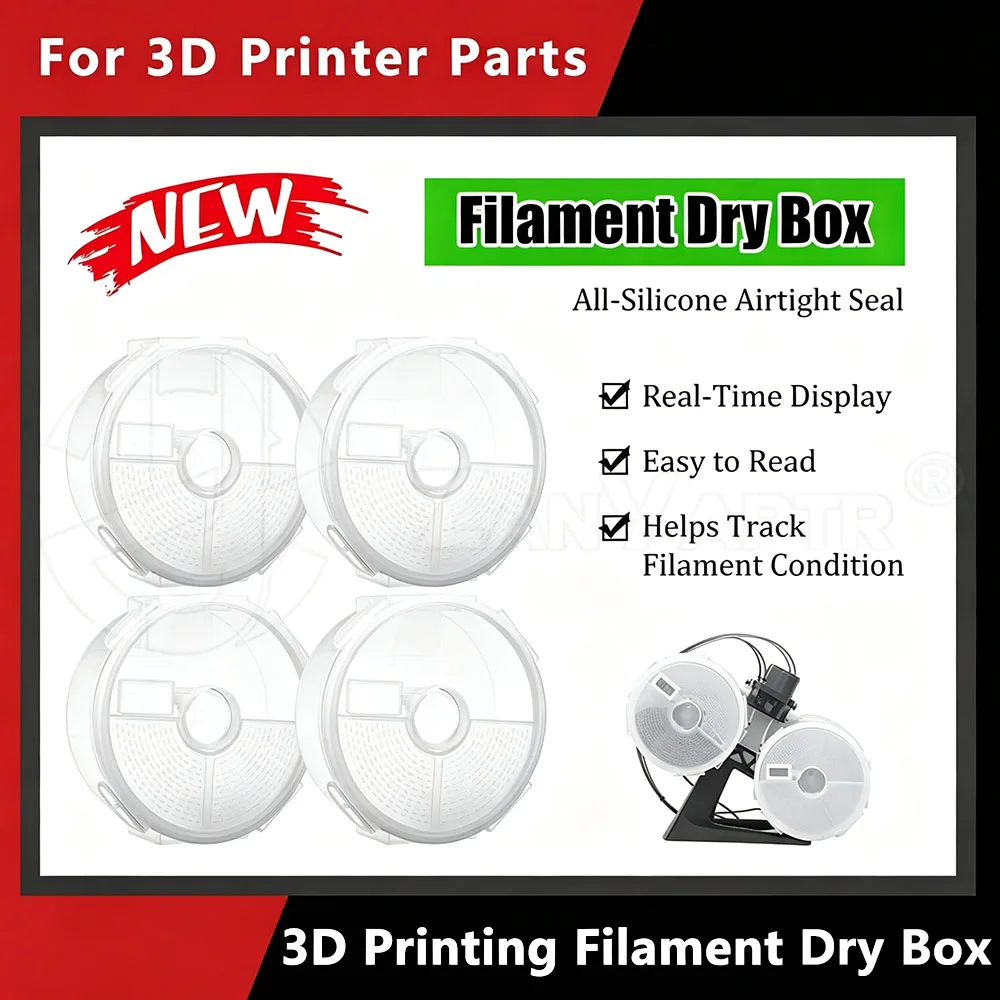 New Upgrade 1KG Filament Box Airtight Sealed Dry Storage Box Humidity Display Filament Holder Prevent Filament Moisture