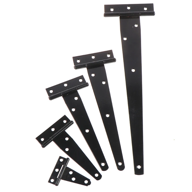 Black Paint T Shape Triangle Hinge Cabinet Shed Wooden Door Gate Hinges Hardware