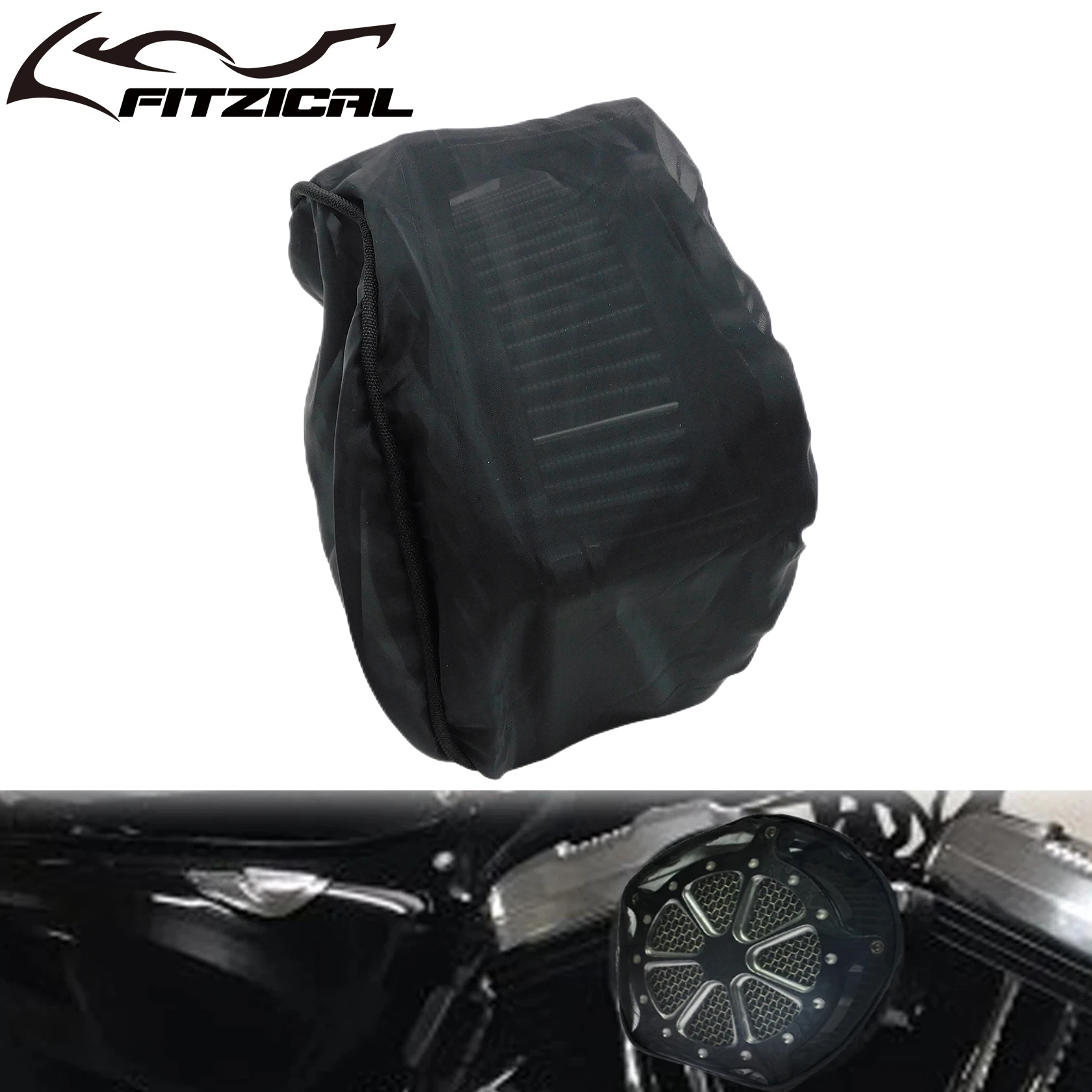 Motorcycle Black Protective Cover Air Filter Rain Sock For Harley Sportster XL Touring Street Road Glide Dyna Softail Brealout