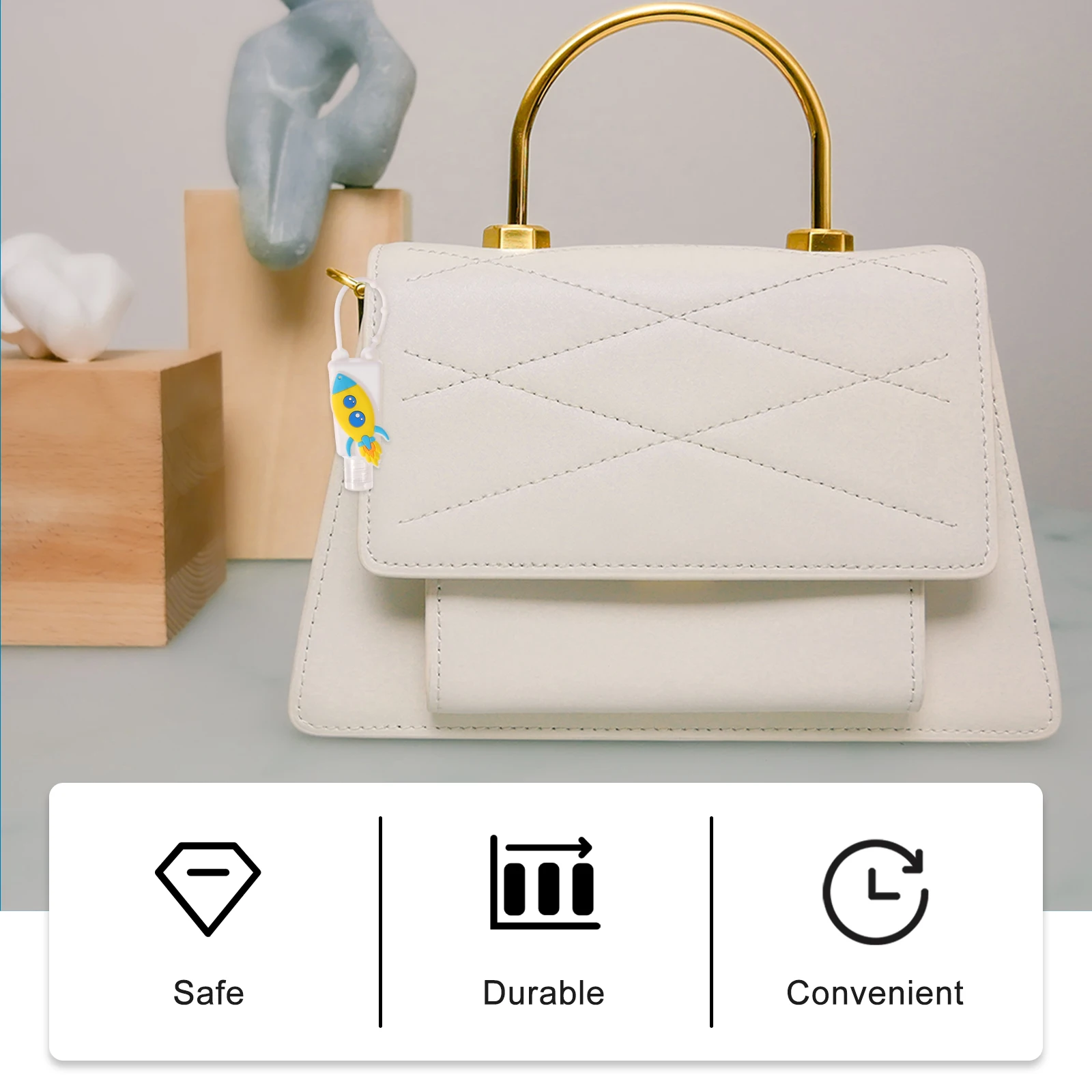 

6pcs Silicone Bottle Cover Cartoon Design Leak Proof Travel Containers Friendly Hand Holders Attachable