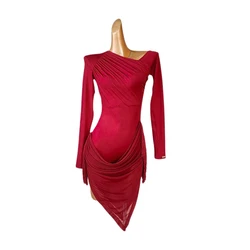 2025 New Latin Dance Dress Women's Competition Tassel Ballroom Long Sleeves Salsa Clothes Rumba Practice Wear Costumes