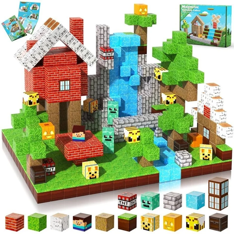 Blocs magnétiques de construction, Cube magnétique, jouets sensoriels Montessori pour enfants, cadeau d'anniversaire, jouets éducatifs