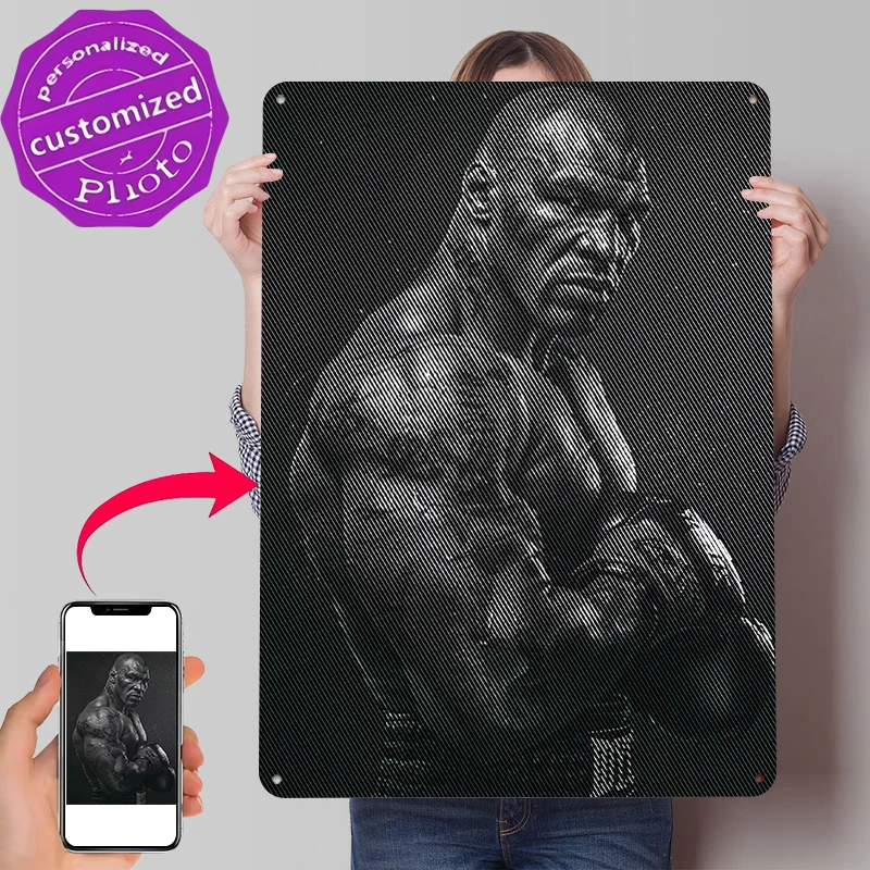 Mike Tyson Gedrucktes Poster, individuelle Wandkunst, Retro-Vintage-Metallblechschilder für Badezimmerdekoration, Raum- und Garagendekoration, Wanddekoration