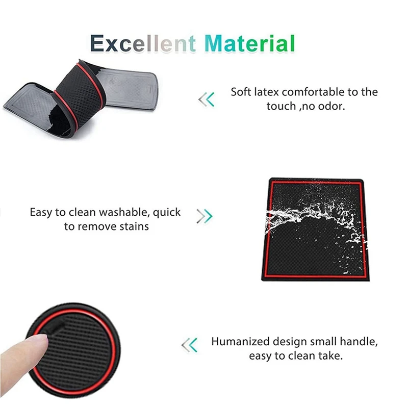 Gate Groove Pad For Suzuki Swift 2017-2021 Accessories Car Door Slot Mats Console Cup Holder Coaster For Car Non Slip