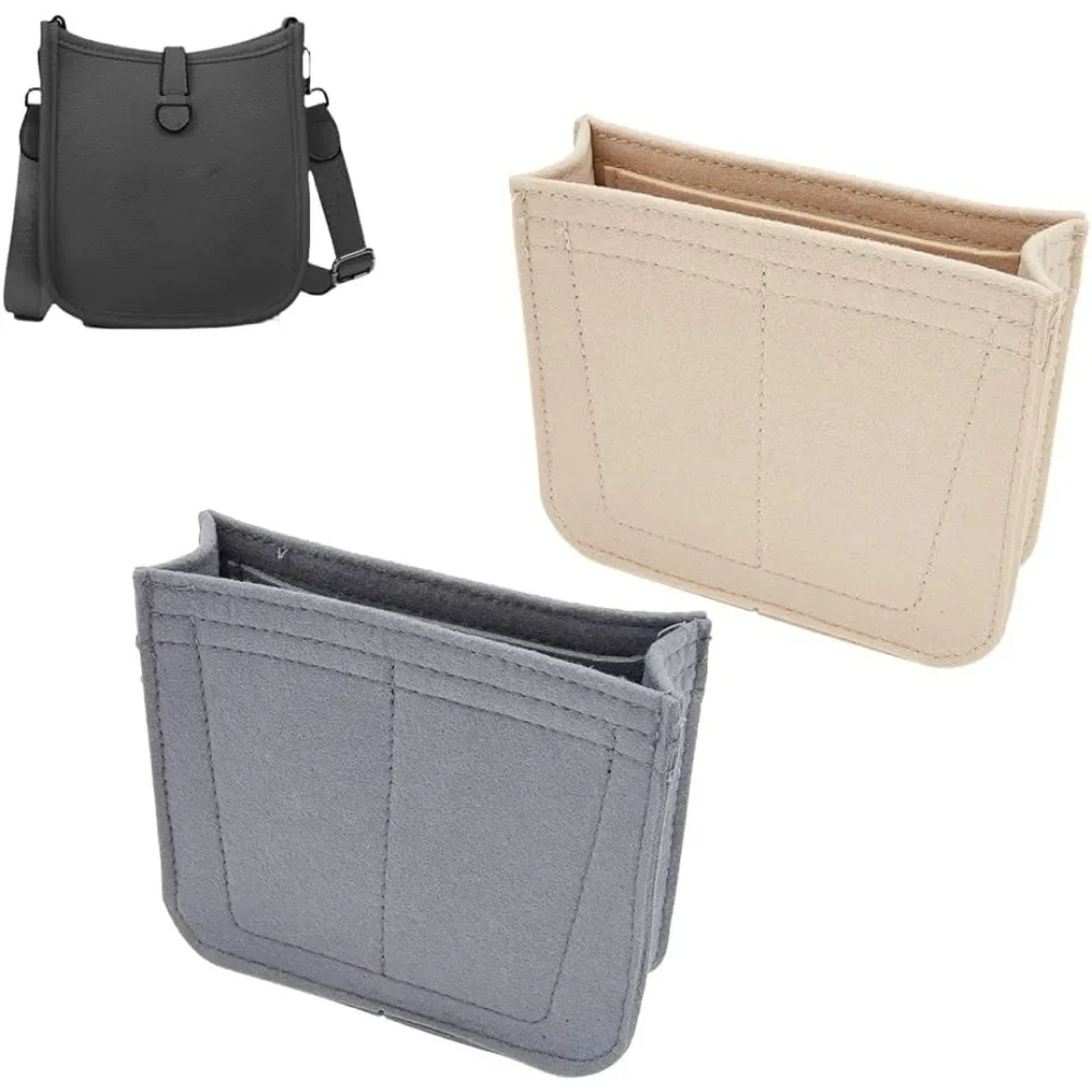 2 Colors Felt Handbag Insert Organizer, Tote Bag Organizer with Pockets Bag in Bag for Hermes Evelyne 16 Microfiber Purse