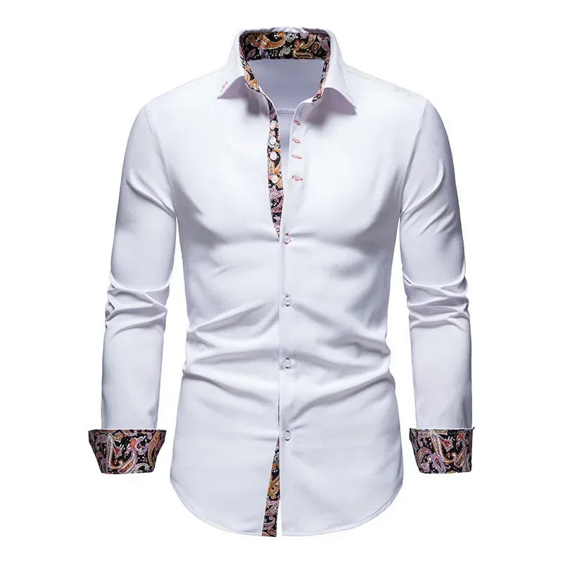 Men's Shirt with Collar White Shirts Man Long Sleeve Men's Shirts 2023 Mens Polo Shirts for Men Famous Brands