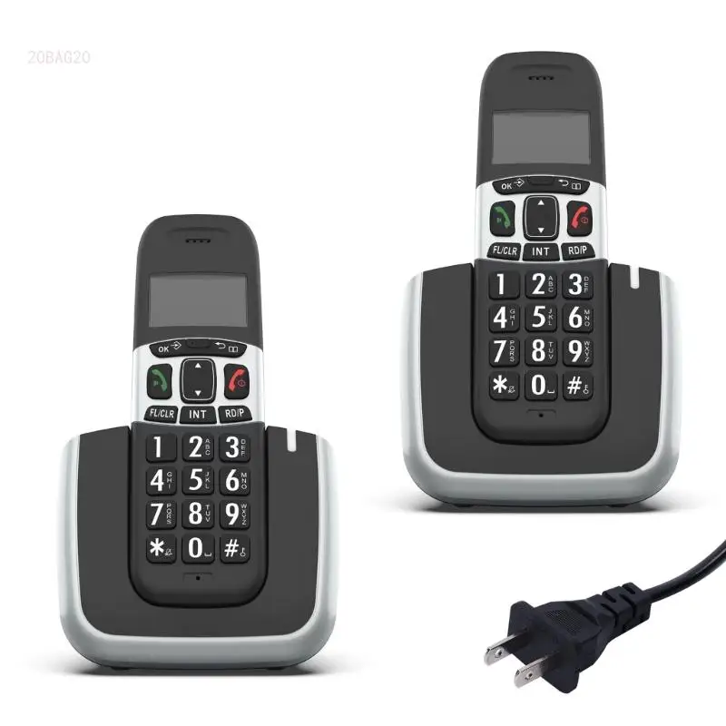 D1004-D Cordless Telephone With Answering Machine Large LCD CallerID Storage Redials Low Radiation for Home Business