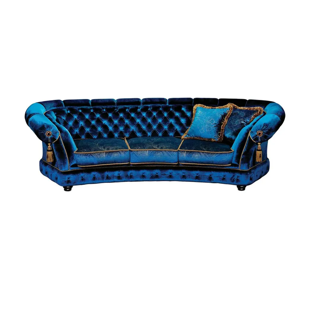 #European Style Royal Classic Vintage Green Sofa Set 3Seater Tufted Velvet Button Rolled Chesterfield Floor Sofa for Living Room