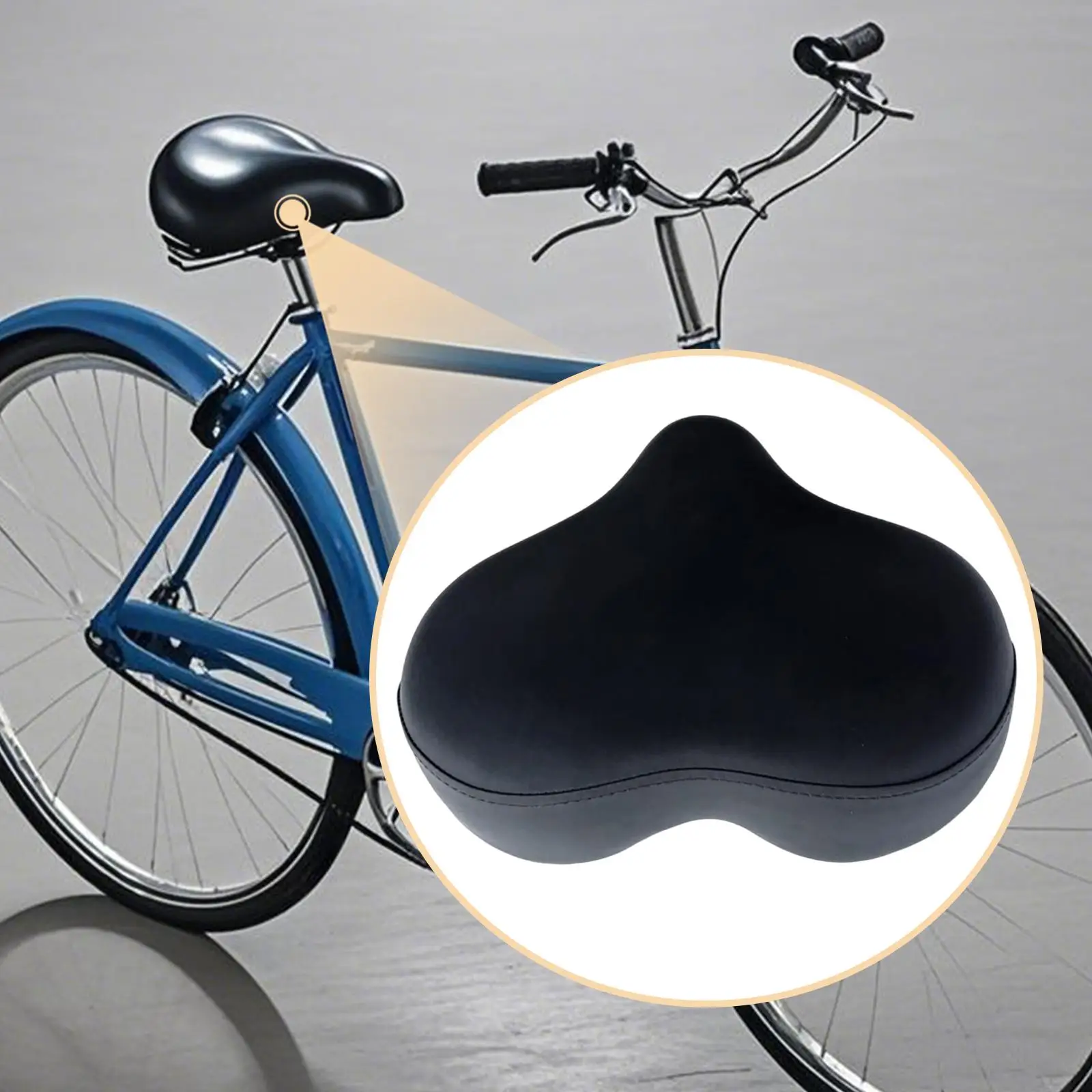 

Indoor Cycling Bike Saddle Seat Cushion for Men Women Easily Install Accessories , Black Replace Parts Waterproof Triangle Shape