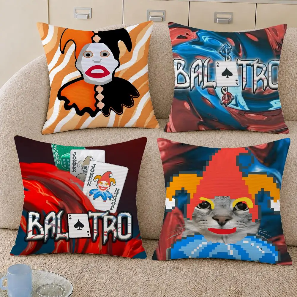 Game Balatro Joker Cards Game Play Cushion Cover Decorative Pillowcase Soft Short Plush Cozy Durable Sofa Home Decor Items Gift