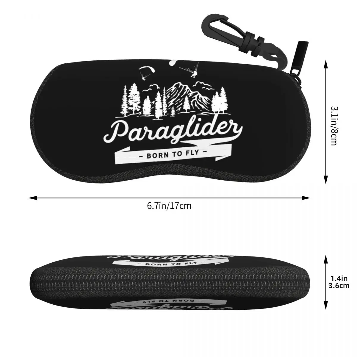 Custom Paraglider Born To Fly Shell Glasses Case Cool Adventure Paragliding Skydiving Eyeglasses Case Sunglasses Protector Box