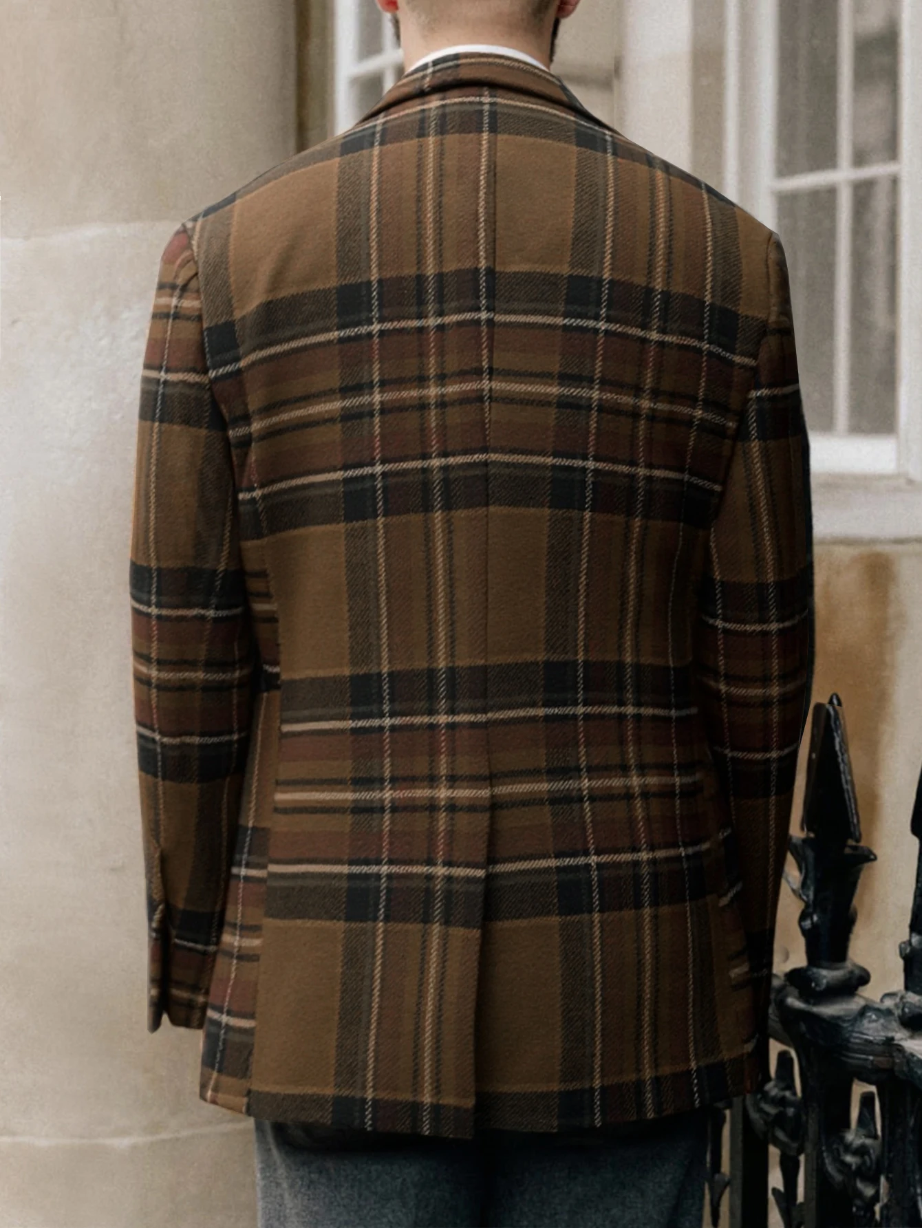 Men's Casual Elegant British Tweed Jacket Autumn Winter New Style Comfortable Italian Button Pocket Coat Formal Wear